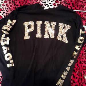 Blingy Victoria's secret pink shirt